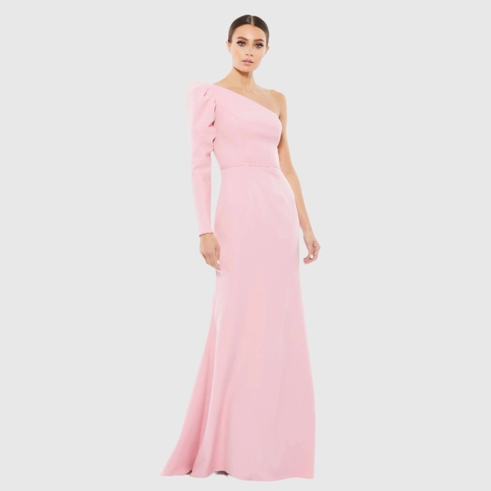 IEENA FOR MAC DUGGAL 26592 / 70149 NWT Pink One Shoulder Puff Sleeve Gown